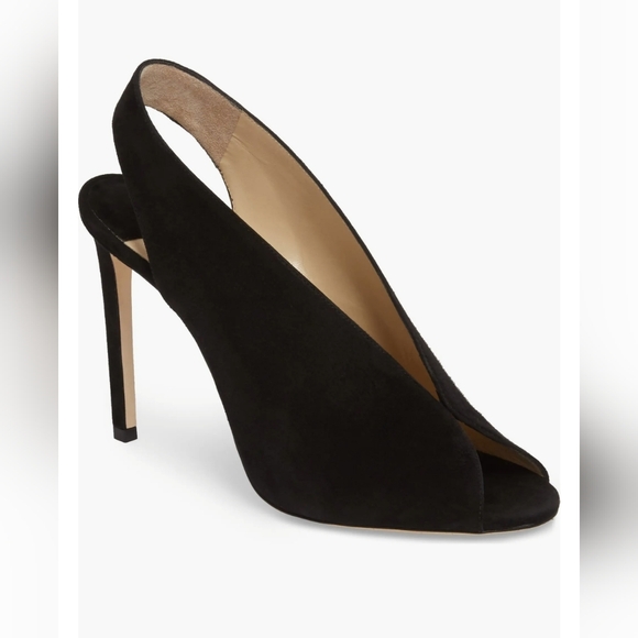 Jimmy Choo Shoes - Jimmy Choo Size 37.5 Shar Peep Toe Slingback Pump Suede